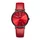 UMR RUHLA Damski zegarek na rękę RS202521RT, analogowy, kwarcowy, skórzany pasek (czerwony), stal nierdzewna, czarny, Pasek