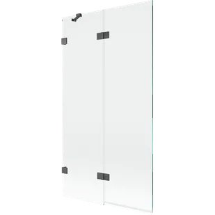 Mexen Lunar parawan nawannowy 2-skrzydłowy lewy 100 x 150 cm, transparent, gun gray szczotkowany - 897-100-100-66-00-L - Parawany nawannowe - miniaturka - grafika 1