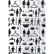 Zasłony prysznicowe - Zasłonka Peva Couple czarno-biały - miniaturka - grafika 1