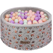 Zabawki do kąpieli - Suchy basen 90x40 cm liski+ 200 piłek fiolet - mięta - brzoskwinia - miniaturka - grafika 1