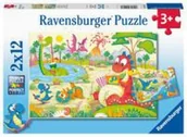 Pozostałe książki - Ravensburger Kinderpuzzle - Lieblingsdinos- 2x12 Teile Puzzle für Kinder ab 3 Jahren - miniaturka - grafika 1