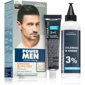 Farby do włosów i szampony koloryzujące - Joanna Power Men Color Cream Farba do włosów 3in1 dla mężczyzn 02 Dark Brown 100g - miniaturka - grafika 1