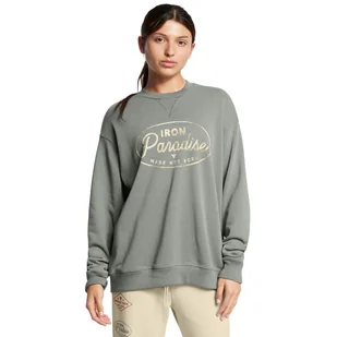 Damska bluza dresowa nierozpinana bez kaptura Under Armour Project Rock W Hwt Crew Tools  - zielona - UNDER ARMOUR - Bluzy sportowe damskie - miniaturka - grafika 1