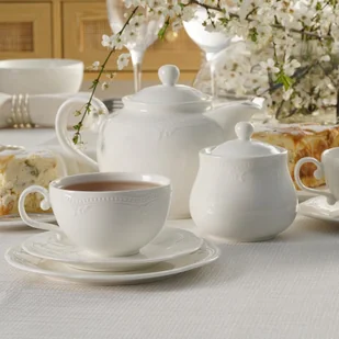 Serwis do herbaty porcelanowy na 6 osób WHITE PRINCESS - Serwisy do kawy i herbaty - miniaturka - grafika 1