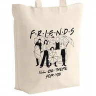 Torby i wózki na zakupy - Torba bawełniana z dnem na zakupy 42x38x10 Friends Przyjaciele Dla Fanów - miniaturka - grafika 1