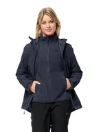 Kurtki damskie - Jack Wolfskin Damska Kurtka Moonrise 3 w 1, Niebieski (Night Blue), Xl (De) - miniaturka - grafika 1
