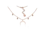 Naszyjniki - NASZYJNIK CHOKER - KSIĘŻYC I KULKI - LUNULA - DŁUGOŚCI - ROSE GOLD - miniaturka - grafika 1