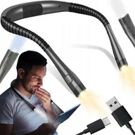 Latarki - Elastyczna Lampka Led Do Czytania Książek Latarka Na Szyję Akumulator Usb - miniaturka - grafika 1