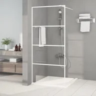 Ścianki i drzwi prysznicowe - Ścianka prysznicowa, biała, 90x195 cm, przezroczyste szkło ESG - miniaturka - grafika 1