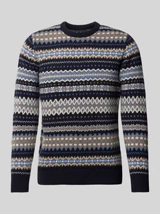 Sweter z dzianiny z okrągłym dekoltem model ‘Case Fairisle’ - Swetry męskie - miniaturka - grafika 1