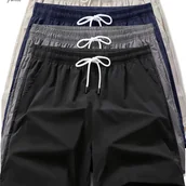 Inne - 4-pak męskie szorty sportowe, czarne-szare-granatowe-beżowe, luźny krój, szybkoschnące, elastyczny pas ze sznurkiem, kieszeń, szorty do biegania, - miniaturka - grafika 1