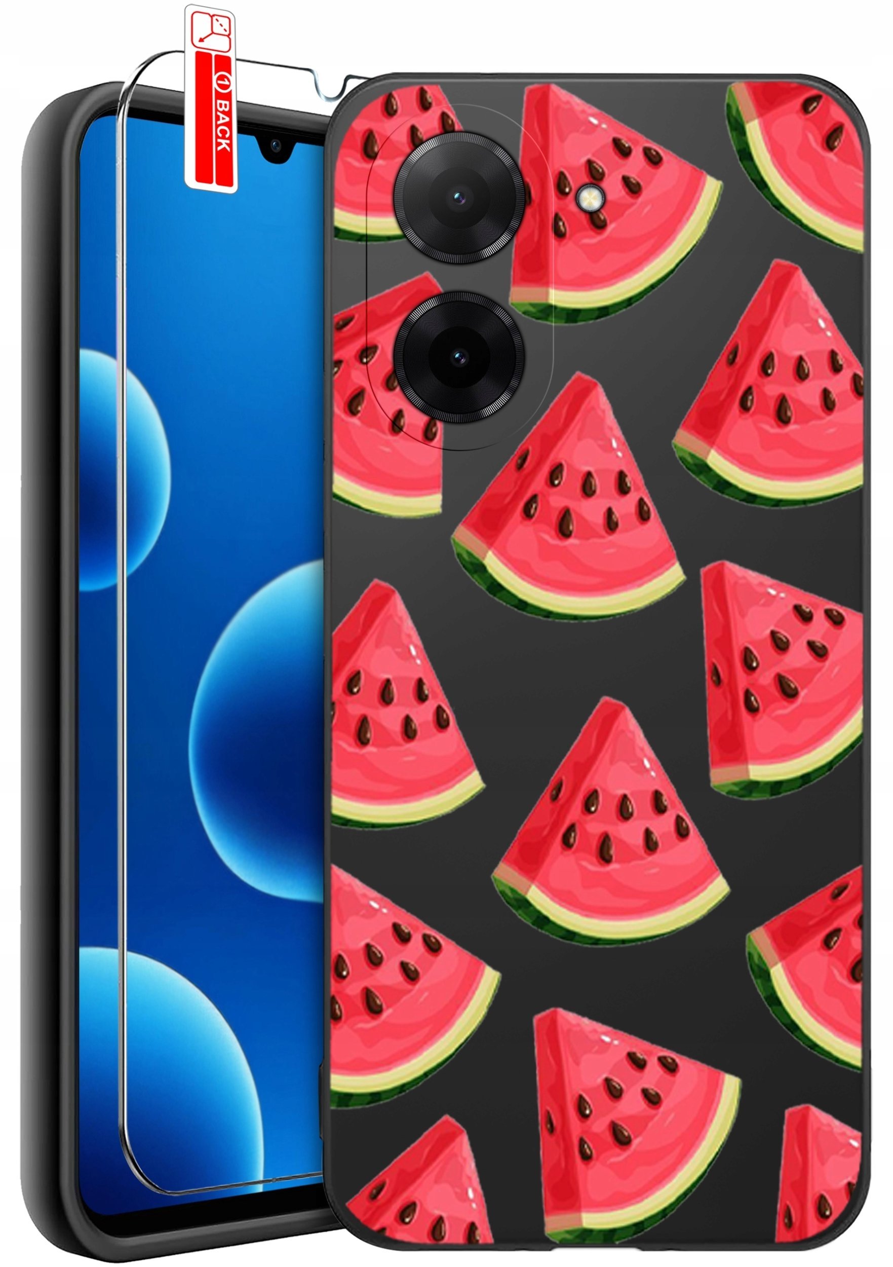 ETUI do Xiaomi Redmi A5 WZORY SILIKONOWE MATT CASE + SZKŁO 9H
