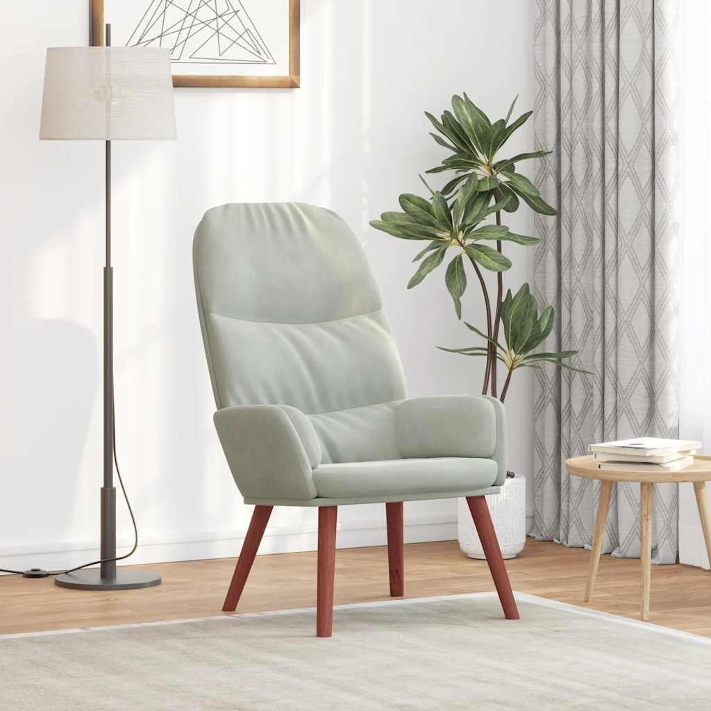 vidaXL Fotel, jasnoszary, obity aksamitem