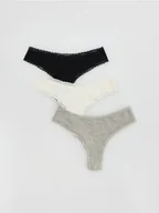 Moda i Uroda OUTLET - Reserved - Majtki typu brazyliany 3 pack - czarny - miniaturka - grafika 1