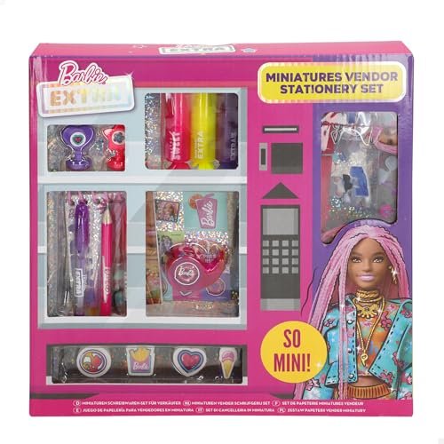 ColorBaby 77488 Barbie zestaw do pisania z piórnikiem i akcesoriami, łącznie z długopisami, naklejkami i stemplami – idealny dla dzieci od 3 lat