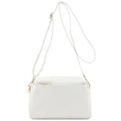Torebki damskie - Mała torba na ramię z potrójnym zamkiem błyskawicznym, White - miniaturka - grafika 1