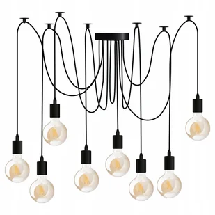 Lampa wisząca sufitowa Pająk 8 ramiona do Led 8x E27 Loft żyrandol - Lampy sufitowe - miniaturka - grafika 1