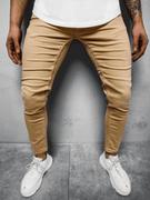 Spodnie męskie - Spodnie jeansowe męskie beżowe OZONEE O/4643 - Ozonee - miniaturka - grafika 1