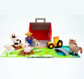 Zabawki sensoryczne - Rozkładany domek filcowy- Farma ze zwierzątkami 12 el. 18mc+ Jolly Designs - miniaturka - grafika 1