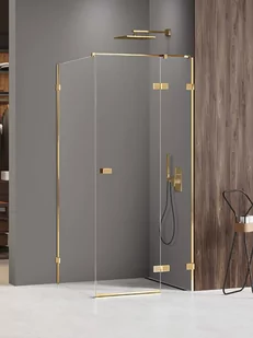 New Trendy Złota kabina prysznicowa prawa 80x90 EXK-6782 Avexa Gold Shine XR - Kabiny prysznicowe - miniaturka - grafika 1