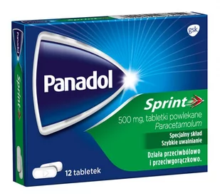 GLAXOSMITHKLINE Panadol Sprint 500 mg x 12 tabl powlekanych - Przeziębienie i grypa - miniaturka - grafika 1
