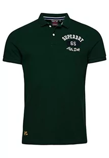 Superdry koszulka polo haftowana bluza męska, Szmaragdowy Zielony, M - Koszulki męskie - miniaturka - grafika 1
