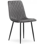 Krzesła - Ciemnoszare metalowe krzesło welurowe do kuchni - Saba 4X - miniaturka - grafika 1