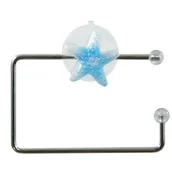 Stojaki i wieszaki na papier toaletowy - Uchwyt na papier toaletowy chrom + niebieski 13 x 9 x 10 cm AWD Interior - miniaturka - grafika 1