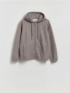 Dresy męskie - Reserved - Rozpinana bluza z kapturem - brązowy - miniaturka - grafika 1