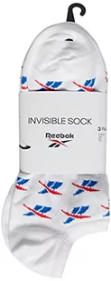 Reebok Skarpety unisex Cl Fo Invisible Sock 3p wielokolorowa biały / niebieski / czerwony (blanco / vecblu / vecred) M IRX83 - Skarpetki damskie - miniaturka - grafika 1