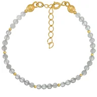 Bransoletki - Bransoletka srebrna pozłacana z kamieni naturalnych kamień księżycowy 3 mm - miniaturka - grafika 1