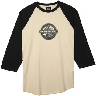 Koszulki męskie - t-shirt męski INDEPENDENT SPEED SNAKE FRONT BASEBALL Sand/Black - grafika 1