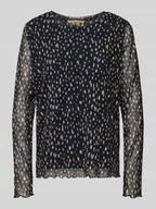 Bluzki damskie - Bluzka z siateczki z długim rękawem i okrągłym dekoltem - miniaturka - grafika 1