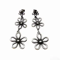 Kolczyki - Ażurowe kwiatki 3 - kolczyki srebrne - miniaturka - grafika 1