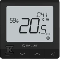 Regulatory i termostaty - Regulator temperatury bezprzewodowy SALUS SQ610BRF Quantum, akumulatorowy tygodniowy natynkowy czarny, z OpenTherm - miniaturka - grafika 1