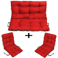 Poduszki ogrodowe - Poduszki Na Meble Rattan 120X60X50 Zestaw 2+1 Czer - miniaturka - grafika 1