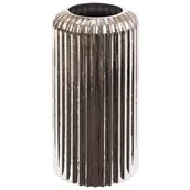 Wazony i flakony - Szklany Wazon Dekoracyjny Nela 15X30 Srebrny - miniaturka - grafika 1