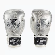 Rękawice bokserskie - Rękawice bokserskie Top King Muay Thai Super Star Air Snake white/silver - miniaturka - grafika 1