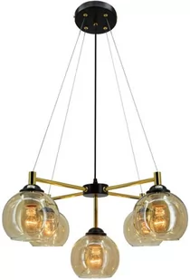 Vivien lampa wisząca 5xE27 czarna/złota 6301/5 BL TR - Lampy sufitowe - miniaturka - grafika 1