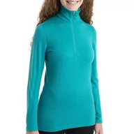 Bluzy sportowe damskie - Bluza Icebreaker Merino 200 Oasis Long Sleeve Half Zip Thermal 1043808611 - zielona - miniaturka - grafika 1