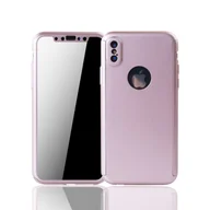 Etui i futerały do telefonów - Etui na telefon komórkowy Pokrowiec ochronny na Apple iPhone XS Pełna obudowa Osłona ekranu 360 Różowy - miniaturka - grafika 1
