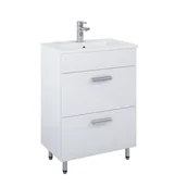 Szafki łazienkowe - Zestaw szafka z umywalką Iga 60 cm biała - miniaturka - grafika 1