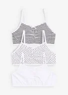 Biustonosze - Biustonosz bustier dziewczęcy z bawełny organicznej (3 szt.) - bonprix - miniaturka - grafika 1