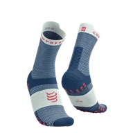 Skarpetki sportowe męskie - COMPRESSPORT Skarpetki do biegania wysokie PRORACING SOCKS V4 RUN HIGH blues/sugar - miniaturka - grafika 1