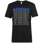 Koszule męskie - Adidas koszulka męska czarna Repeated Linear, Rozmiar XL - miniaturka - grafika 1