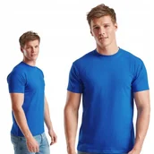 Koszulki męskie - T-shirt Gruba Koszulka Męska 100% Bawełna Fruit Loom 610440 NIEBIESKI XXXL - miniaturka - grafika 1