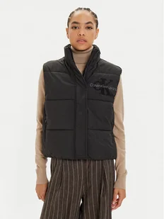 Calvin Klein Jeans Bezrękawnik Chenille J20J224687 Czarny Regular Fit - Kamizelki damskie - miniaturka - grafika 1