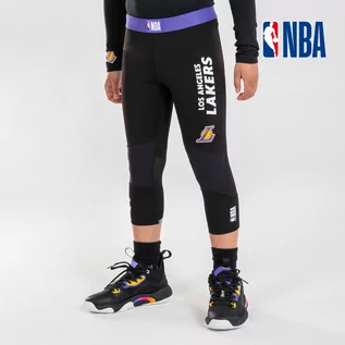 Odzież sportowa dziecięca - Legginsy do koszykówki 3/4 dla dzieci Tarmak NBA 500 Los Angeles Lakers - grafika 1