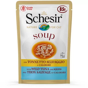 Schesir Cat Soup, 6 x 85 g - Dziki tuńczyk z sepią - Mokra karma dla kotów - miniaturka - grafika 1