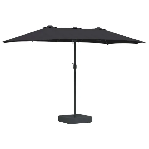 Parasolka ogrodowa Czarny 385 x 209 x 244 cm Poliester